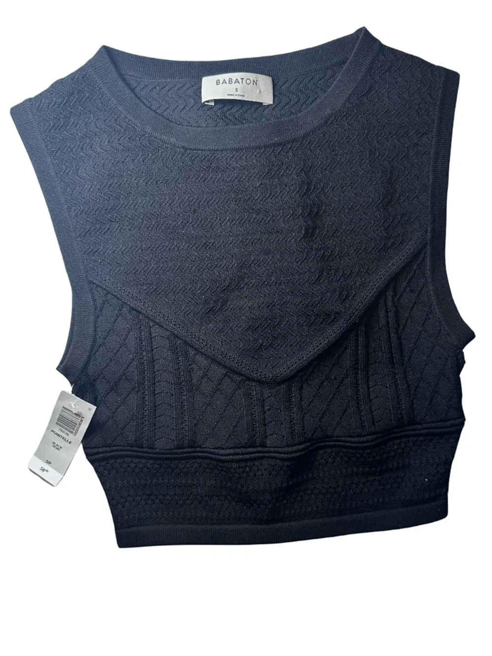 Aritzia Babaton Pointelle Tank Black Noir Size Small - Picture 4 of 4